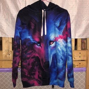 BRAND NEW Duo Color Wolf Hoodie